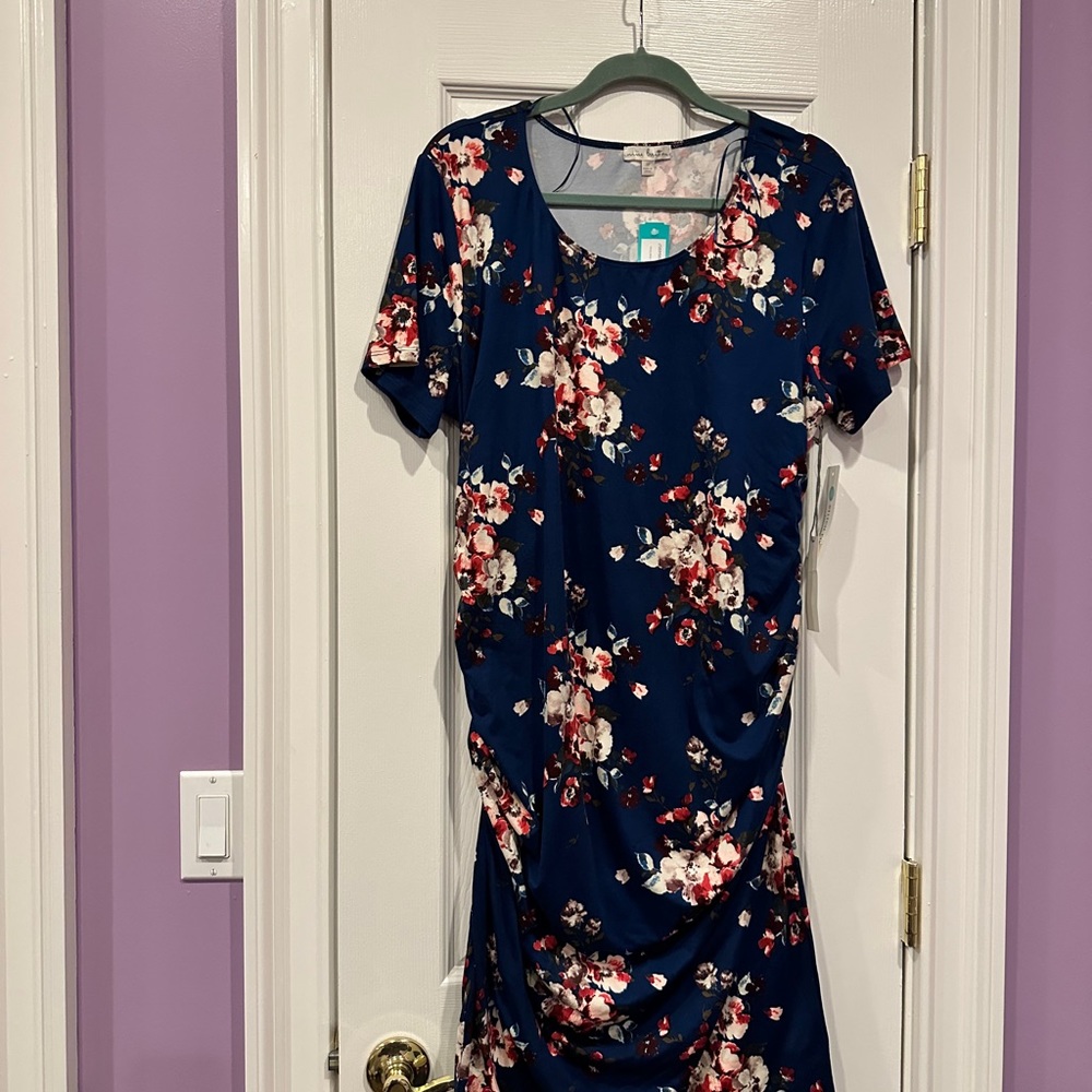 Maternity Fitted Short Sleeve Knit Dress NWT